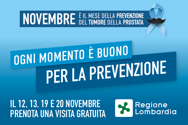 PREVENZIONE TUMORE PROSTATA: A NOVEMBRE VISITE UROLOGICHE GRATUITE