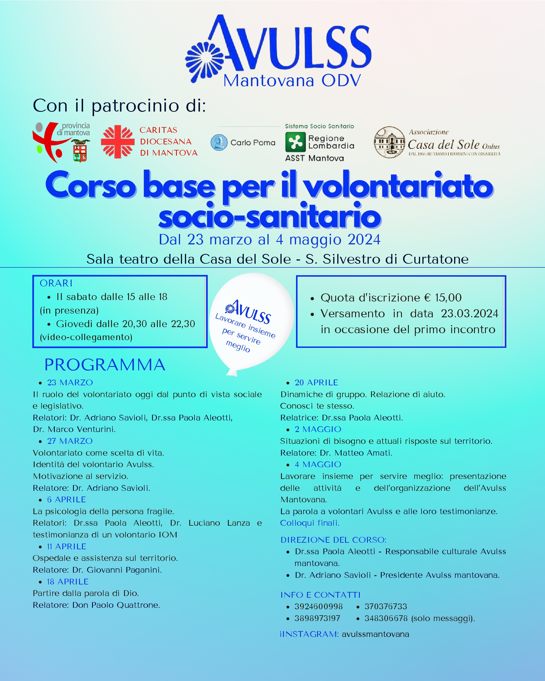 CORSO BASE PER IL VOLONTARIATO SOCIO-SANITARIO