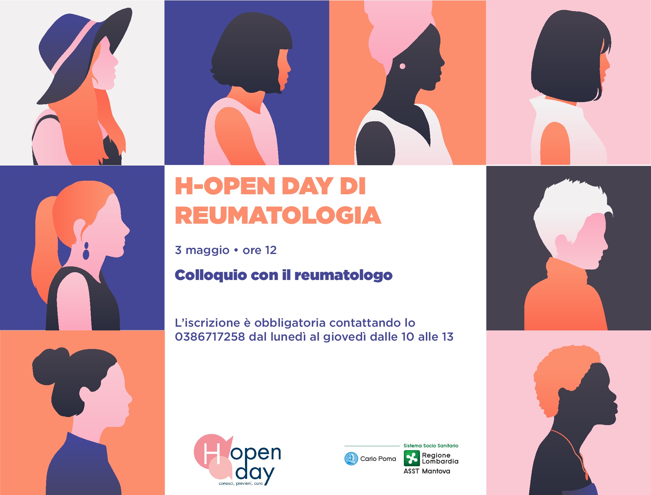 3 maggio | ore 12 - Colloquio con il reumatologo - L'iscrizione è obbligatoria contattando lo 0386717258 dal lunedì al giovedì dalle 10 alle 13