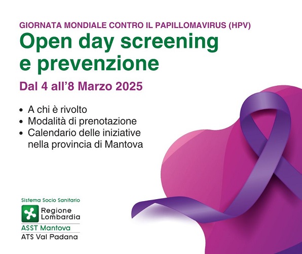GIORNATA MONDIALE CONTRO IL PAPILLOMAVIRUS (HPV) OPEN DAY SCREENING E PREVENZIONE