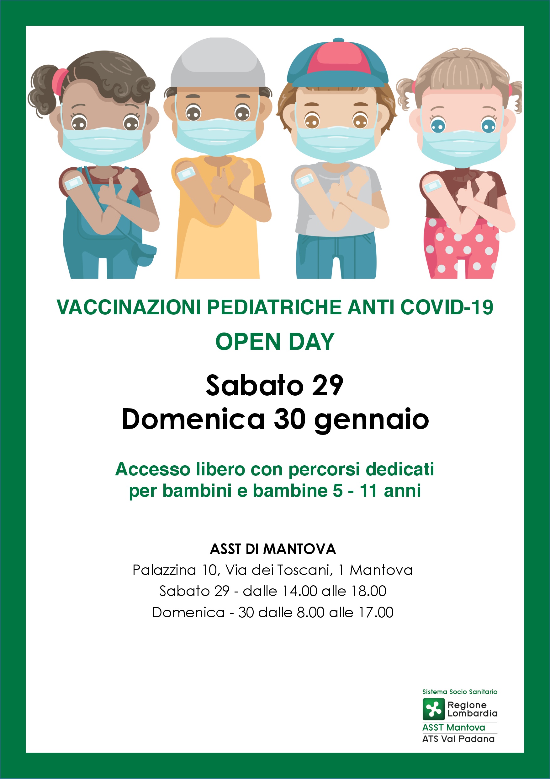 Open day vaccinazioni pediatriche anti Covid-19