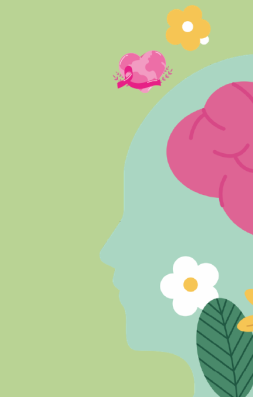 immagine di un viso di profilo con elementi naturali
